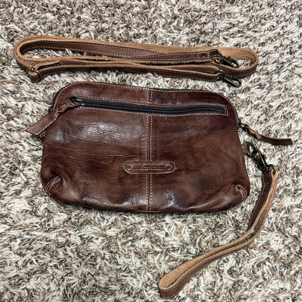 BED|STU Brown Genuine Leather Wristlet/Crossbody Bag. Style Magdalene.